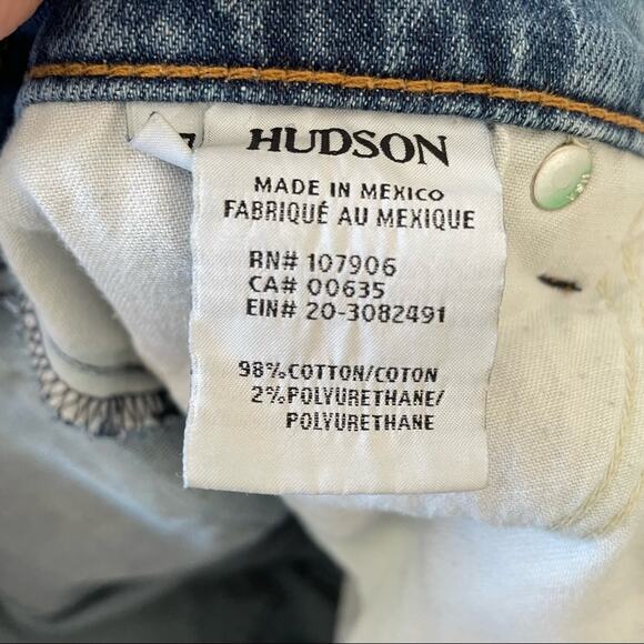 Hudson Jeans Riley Luxe Crop Raw Hem Distressed Size 27 fray - Picture 5 of 7